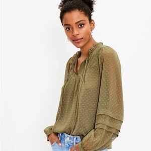 LOFT Olive Green Women's Blouse
